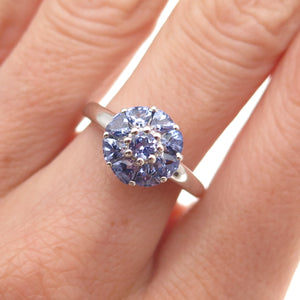 Chuck Clemency 925 Sterling Silver Real Multi-Cut Tanzanite Ring Size 7.25