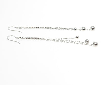925 Sterling Silver Ball Chain Dangling Hook Earrings