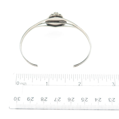 L. HILDRETH Old Pawn 925 Sterling Silver Vintage Amethyst Adjustable Bracelet 6"