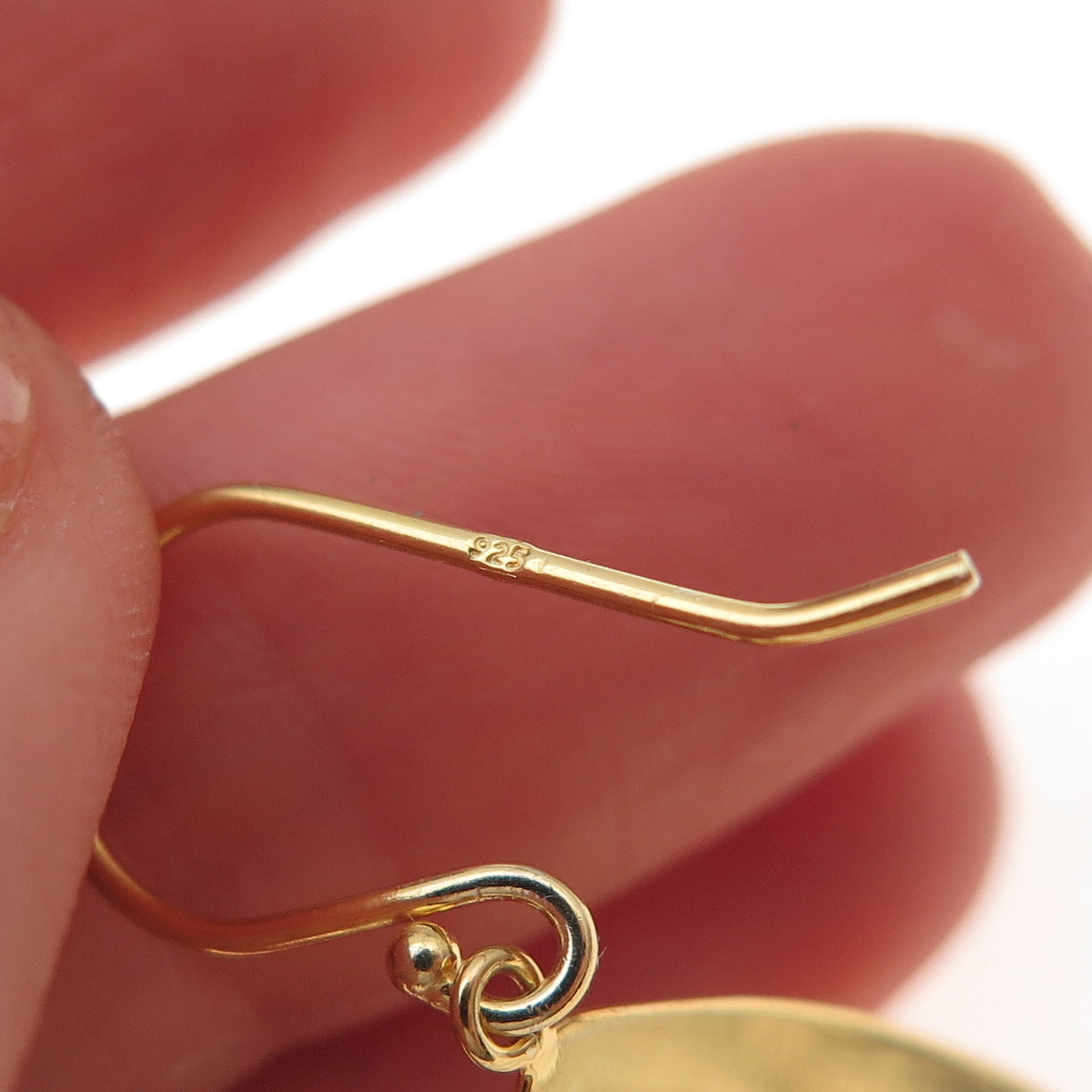 925 Sterling Silver Gold Plated Teardrop Dangle Earrings