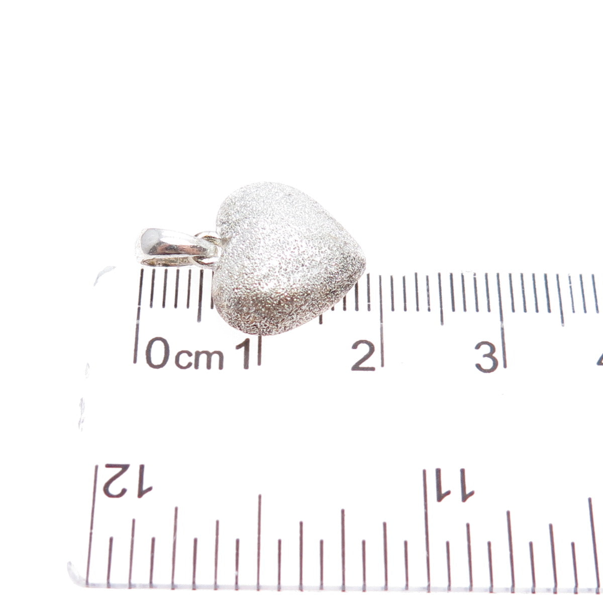 925 Sterling Silver Vintage Textured Heart Minimalist Charm Pendant