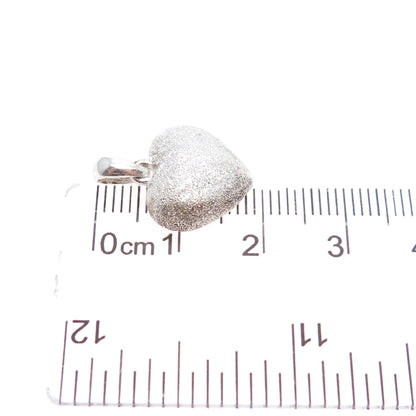925 Sterling Silver Vintage Textured Heart Minimalist Charm Pendant