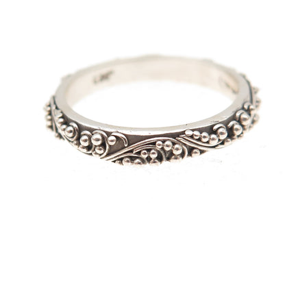 Lois Hill 925 Sterling Silver Vintage Granulated Scroll Band Ring Size 7.25