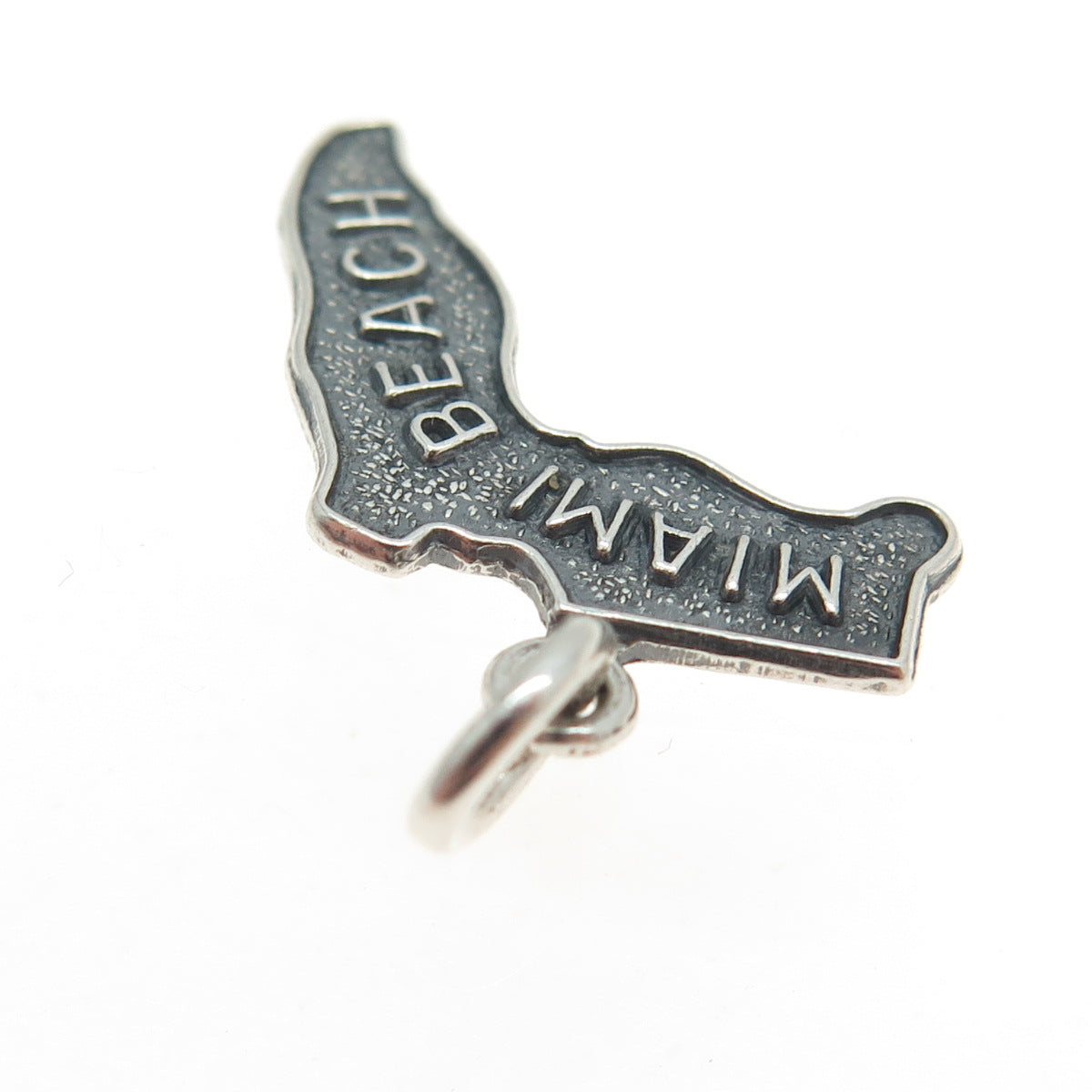 FRENCH & FRANKLIN 925 Sterling Silver Vintage Miami Beach FL Map Charm Pendant