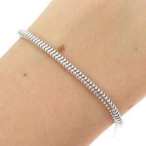 925 Sterling Silver Vintage Italy Snake Link Bracelet 7.25"