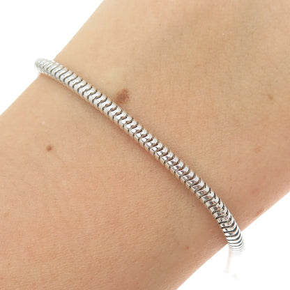 925 Sterling Silver Vintage Italy Snake Link Bracelet 7.25"