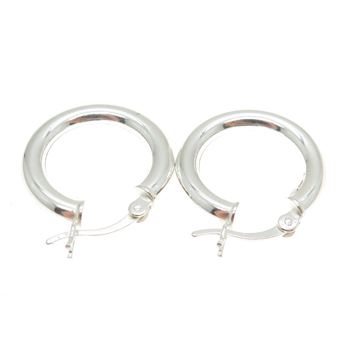 925 Sterling Silver Tube Hoop Earrings