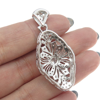 MEDA 925 Sterling Silver Round-Cut C Z Bohemian Pendant