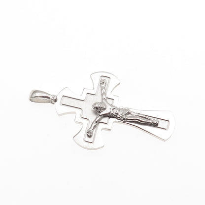 925 Sterling Silver Italy Crucifix Cross Religious Charm Pendant
