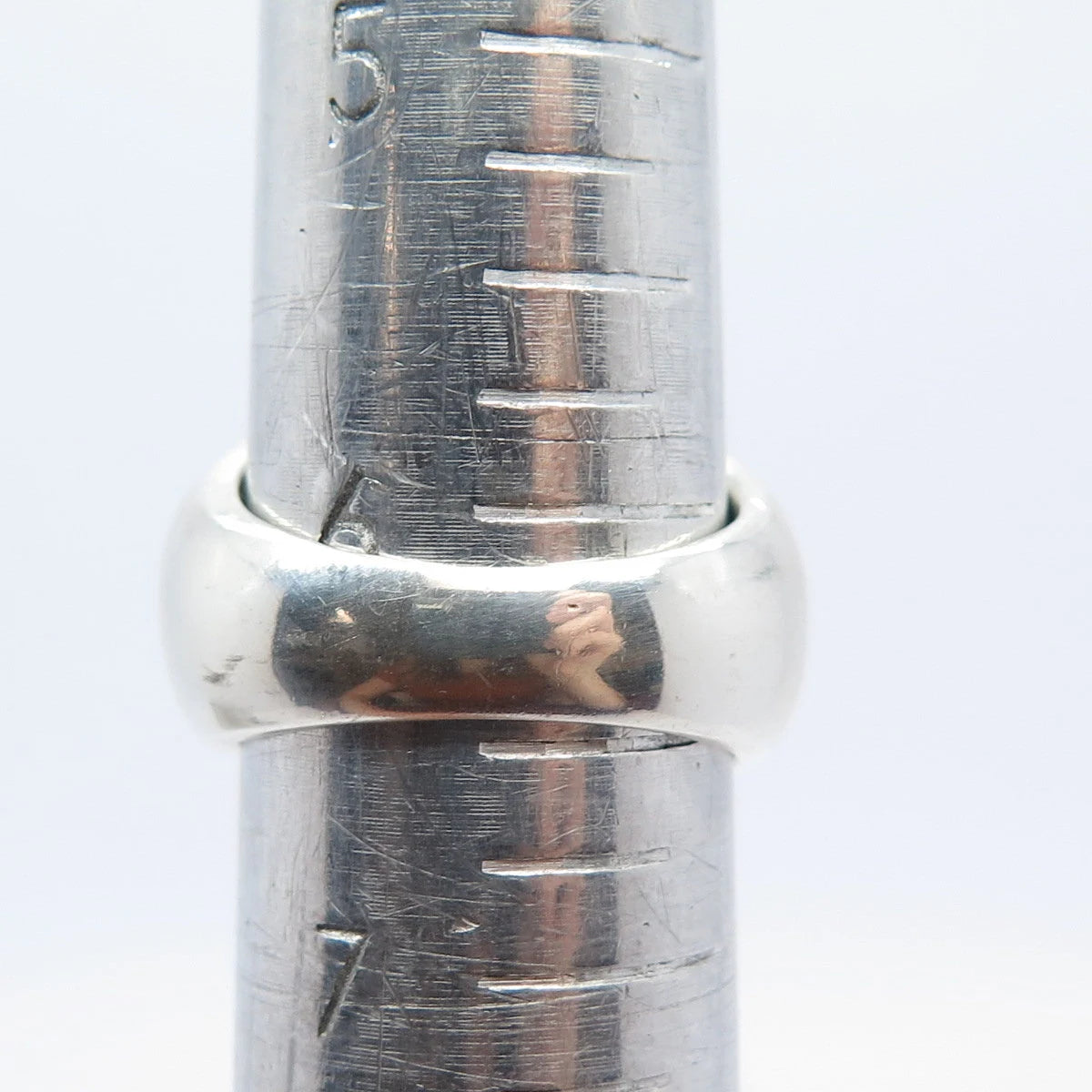 925 Sterling Silver Vintage Ribbed Ring Size 6.5