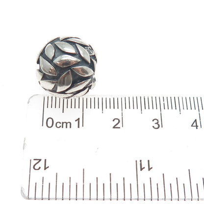 SILPADA 925 Sterling Silver Vintage Floral Petal Oxidized Large Bead Slide Charm