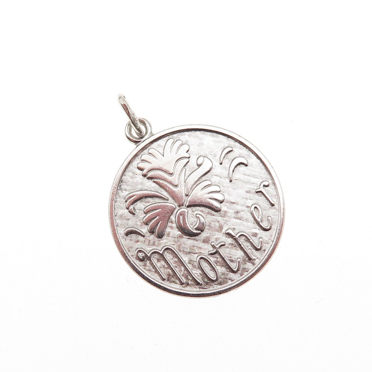 Wells 925 Sterling Silver Vintage Mother Flower Charm Pendant