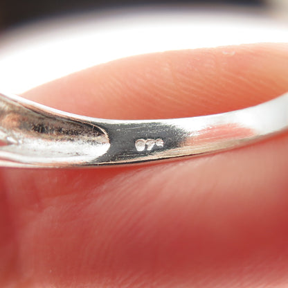 925 Sterling Silver Vintage Modernist Wavy Ring Size 8.25