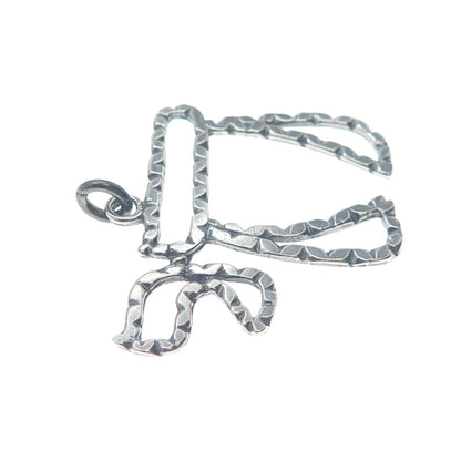 925 Sterling Silver Vintage Chai Judaica Oxidized Charm Pendant
