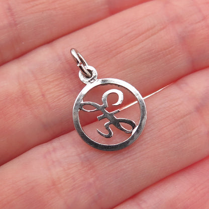 925 Sterling Silver Vintage Diamond-Cut Letter Z Initial Mini Charm Pendant