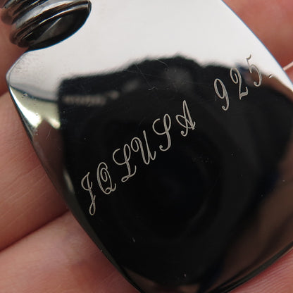 JOLUSA 925 Sterling Silver Black Rhodium Real Pink Sapphire Cross Pendant