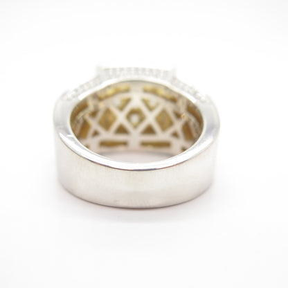 925 Sterling Silver C Z Square Signet Ring Size 9.5
