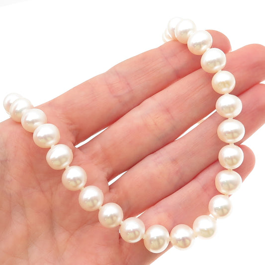 RL Richline 925 Sterling Silver Vintage Real Pearl Beaded Necklace 18"