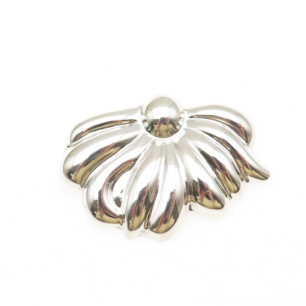 925 Sterling Silver Vintage Mexico Modernist Flower Slide Pendant