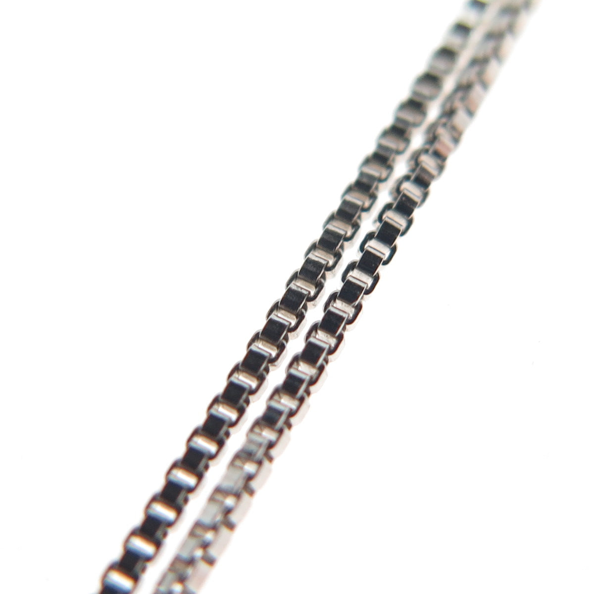 925 Sterling Silver Real Diamond & Multi-Color Gem Box Chain Necklace 18"