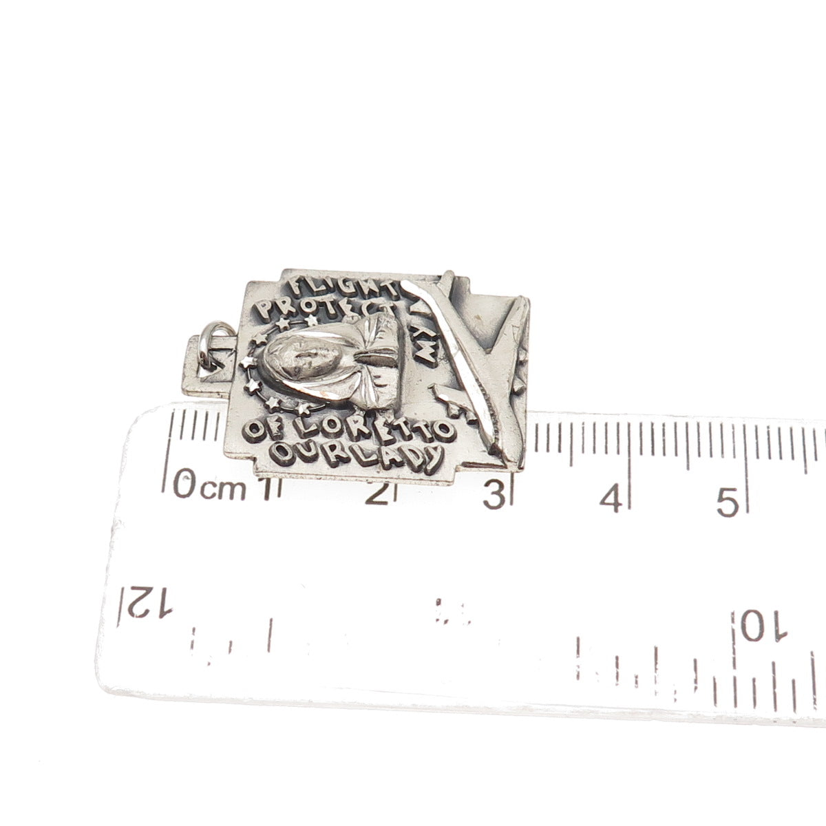 Creed 925 Sterling Silver Antique Art Deco St. Mary & St. Raphael Charm Pendant