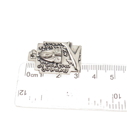 Creed 925 Sterling Silver Antique Art Deco St. Mary & St. Raphael Charm Pendant