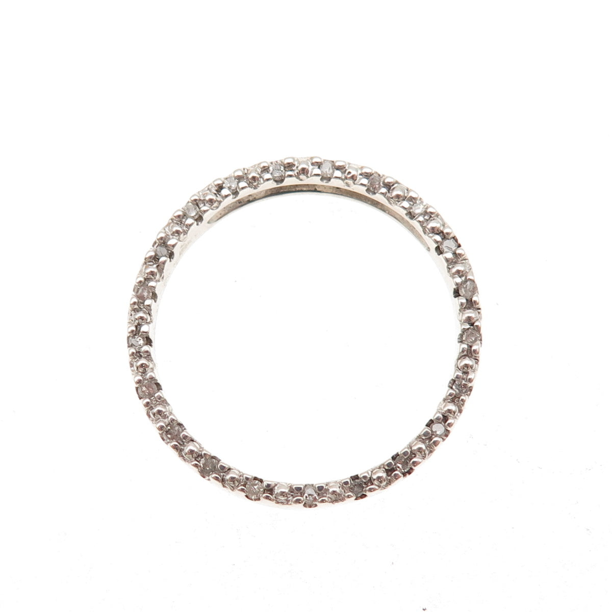 925 Sterling Silver Real Round-Cut Diamond Circle of Life Slide Charm Pendant