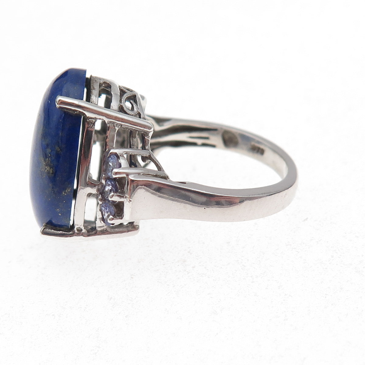Chuck Clemency 925 Sterling Silver Real Lapis & Tanzanite Ring Size 7.75