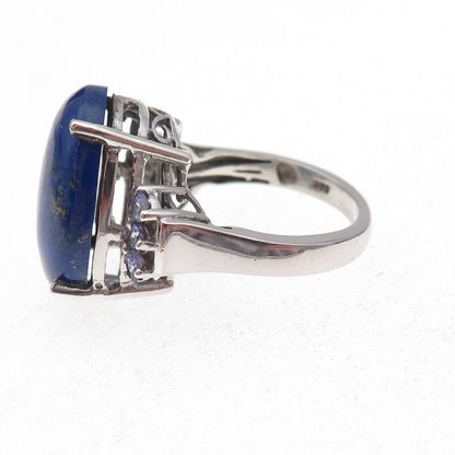 Chuck Clemency 925 Sterling Silver Real Lapis & Tanzanite Ring Size 7.75