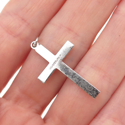 Tru-Kay 925 Sterling Silver Vintage Cross Oxidized Charm Pendant