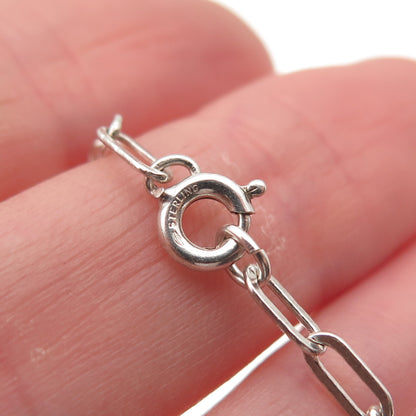 925 Sterling Silver Vintage Oval Paperclip Chain Necklace 18"