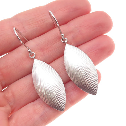 925 Sterling Silver Modernist Petal Dangle Earrings