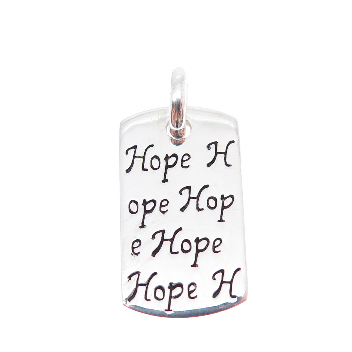 MWS Mark Wasserman Samara 925 Sterling Silver Vintage Hope Dog Tag Pendant