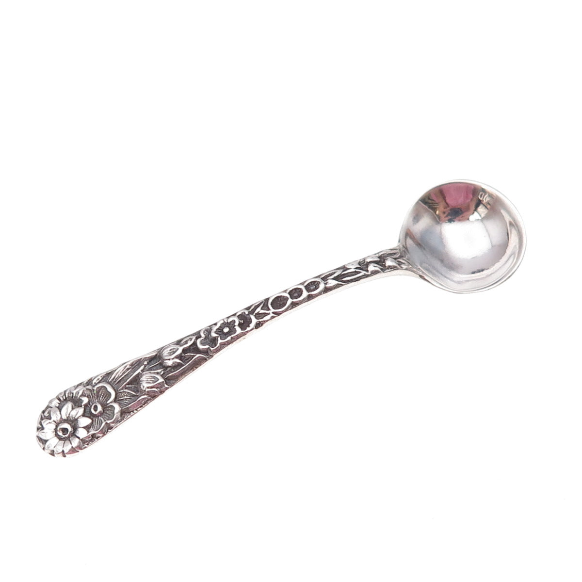 Kirk Stieff 925 Sterling Silver Antique 1924 Repousse Salt & Spices Spoon