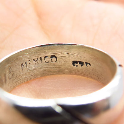925 Sterling Silver Vintage Mexico Classic Band Ring Size 6.25