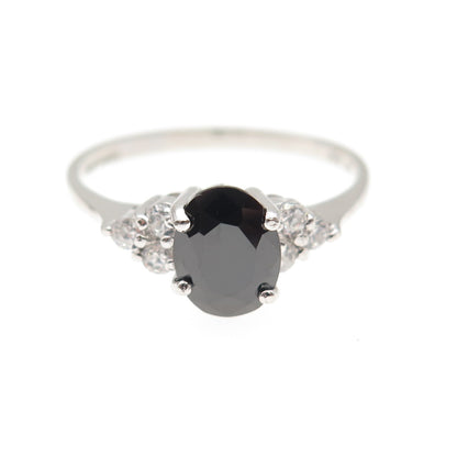 Chapal Zenray 925 Sterling Silver Real Hematite & C Z Ring Size 9