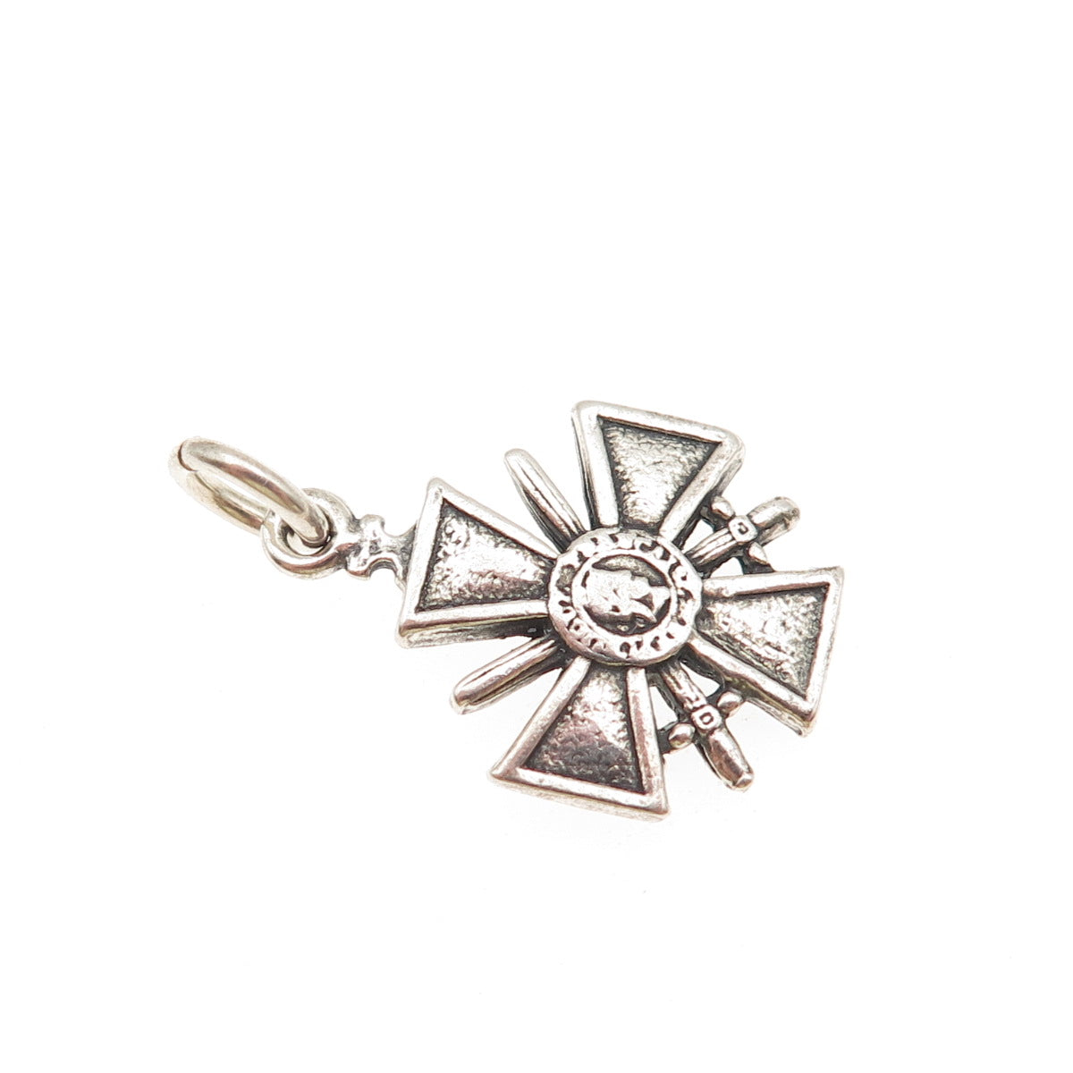 925 Sterling Silver Vintage JWK Mexico French Croix de Guerre Mini Charm Pendant