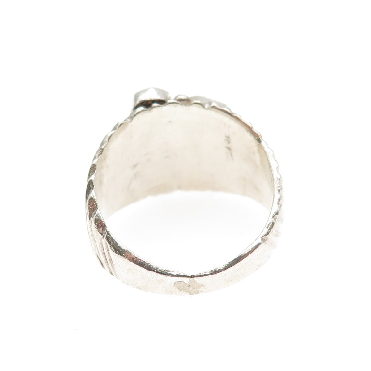 Old Pawn Sterling Silver Vintage Southwestern Bisbee Turquoise Ring Size 10.25