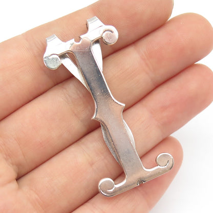 925 Sterling Silver Vintage Letter "I" Initial Bookmark
