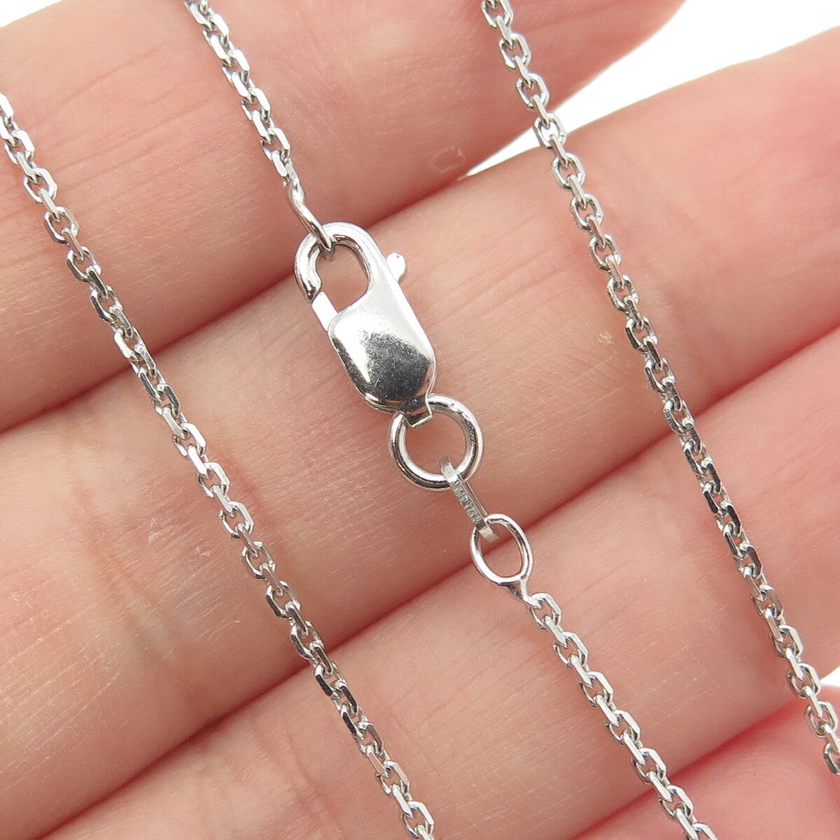 925 Sterling Silver Italy Round-Cut C Z Heart Chain Necklace 16"
