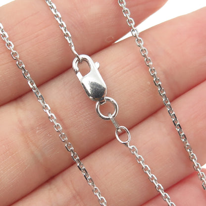 925 Sterling Silver Italy Round-Cut C Z Heart Chain Necklace 16"