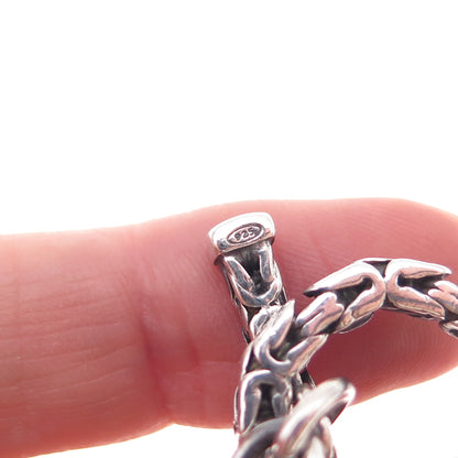 925 Sterling Silver Vintage Italy Byzantine Link Bracelet 6.75"
