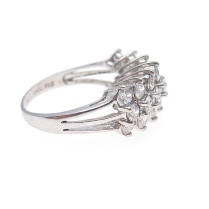 925 Sterling Silver Round-Cut C Z Sparkle Ring Size 7