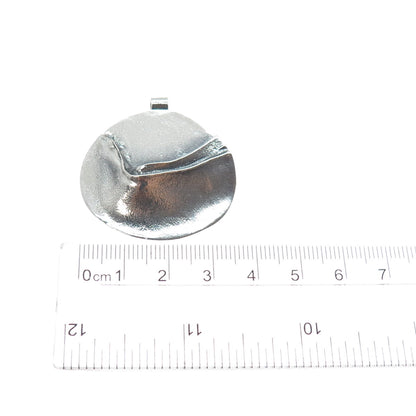 925 Sterling Silver Vintage Modernist Oxidized Slide Pendant
