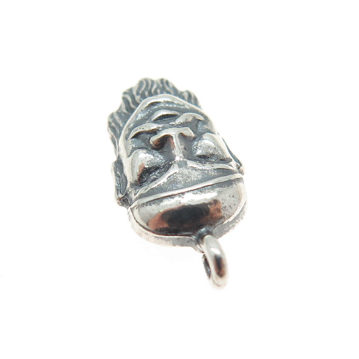 STEVE STAMAS 925 Sterling Silver Vintage Wise Man Oxidized Minimalist Pendant