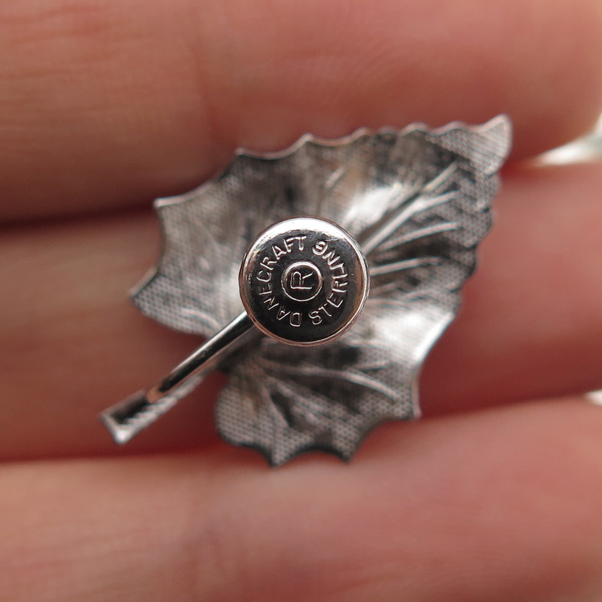 DANECRAFT 925 Sterling Silver Antique Art Deco Floral Leaf Screw Back Earrings