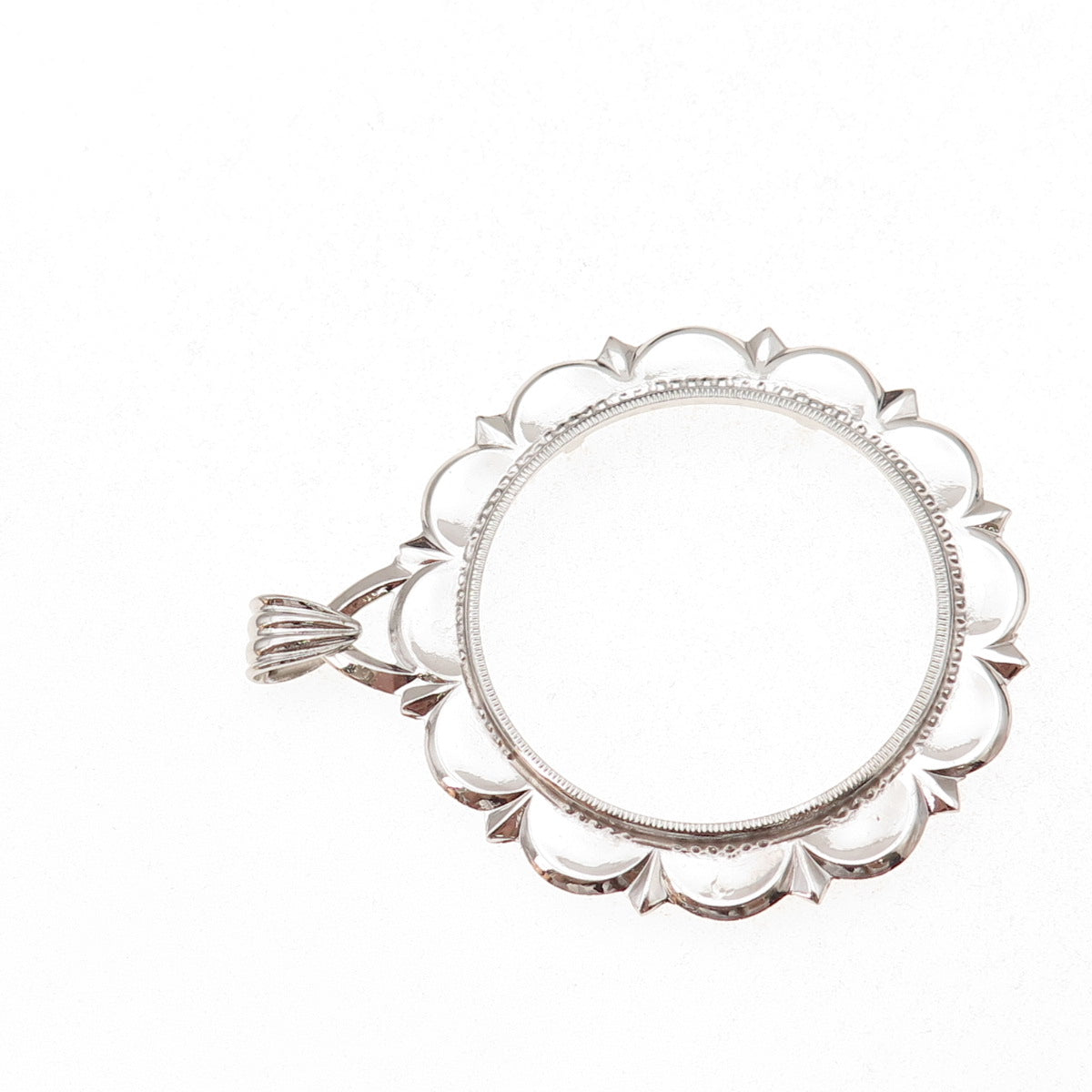 Rand & Paseka 925 Sterling Silver Vintage Morgan Coin Frame Holder Pendant
