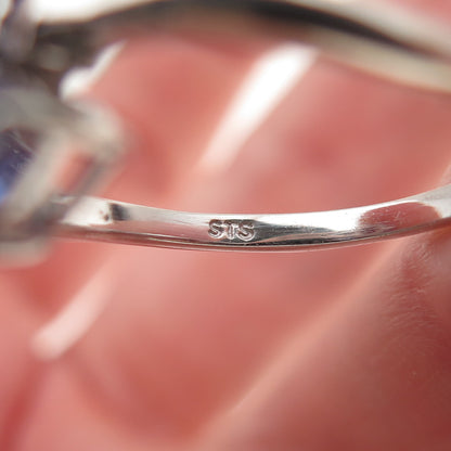 Chuck Clemency 925 Sterling Silver Real Tanzanite Bypass Ring Size 7.25