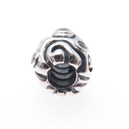 PANDORA 925 Sterling Silver Round-Cut C Z Daydream Slide Bead Charm