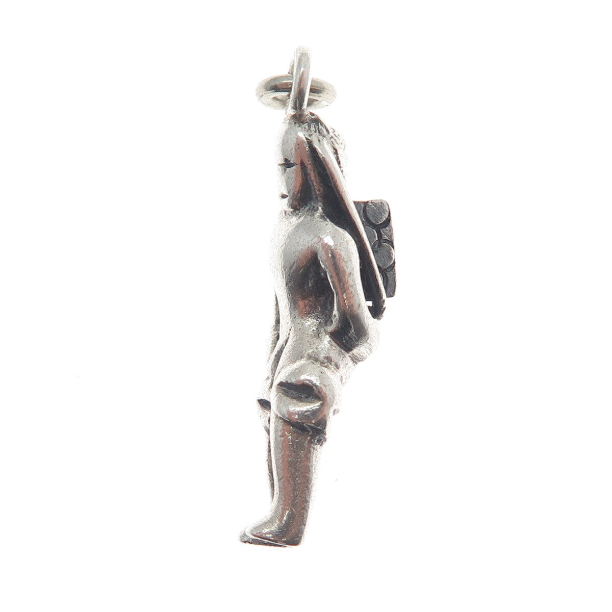 925 Sterling Silver Vintage Gold Miner 3D Charm Pendant